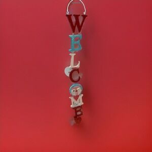 VALENTINE'S DAY HEARTS HANGER Door Wall Art SIGN Hanging Plaque Welcome